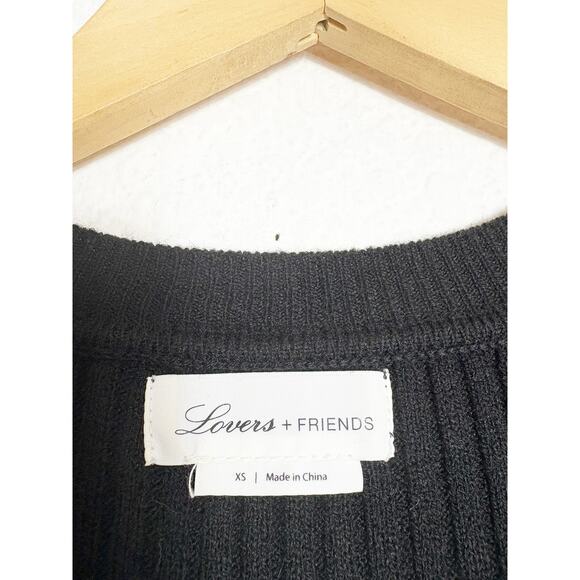 Lovers + Friends Around the Fire Ribbed Midi Sweater Dress Size XS Black Knit - Picture 5 of 14